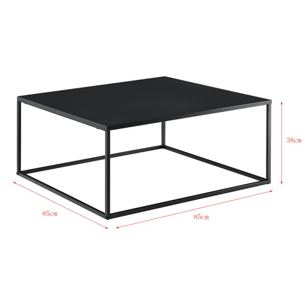 [en.casa]® Soffbord Lebus-avlastningsbord-38x85x85cm-metall-svart matt-reptålig