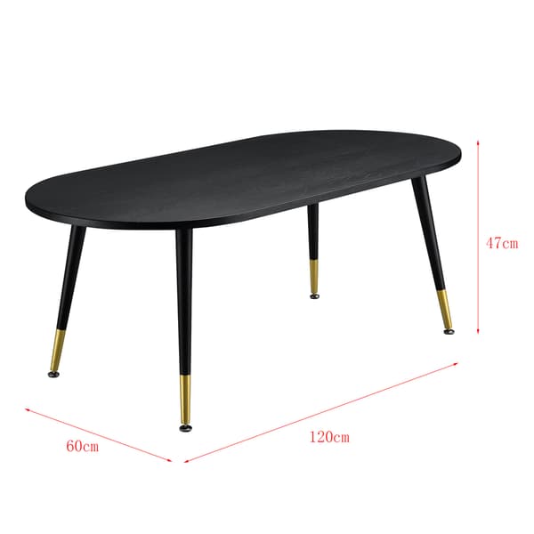[en.casa]® Soffbord Fontana-47x120x60cm-pulverlackerad metall-MDF-ekfärgad (svart), matt lackad-svart / mässing