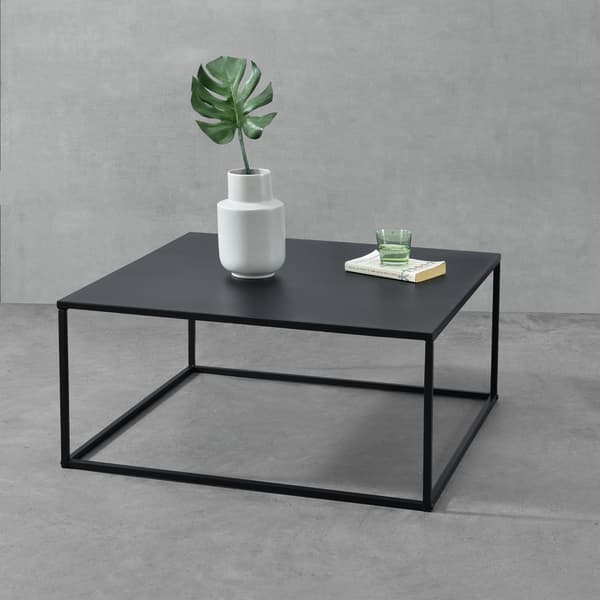 [en.casa]® Soffbord Lebus-avlastningsbord-38x85x85cm-metall-svart matt-reptålig