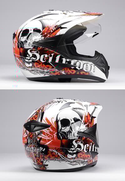BNO CROSS 1 HELLRIDER ORANGE cross HJÄLM