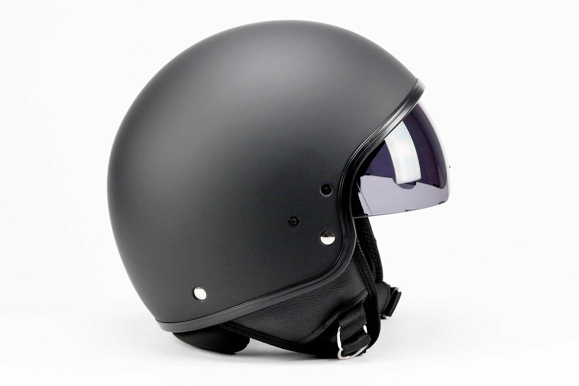 BNO JET 8 RETRO MATTBLACK SOLVISIR JET MC HJÄLM