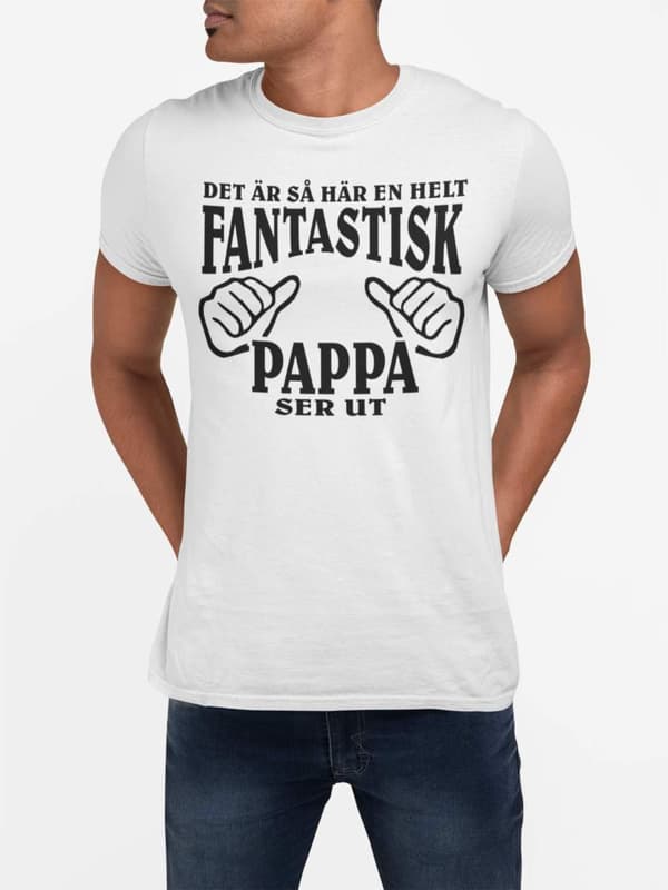 Vit Pappa T-shirt  - Hur en fantastisk Pappa ser ut
