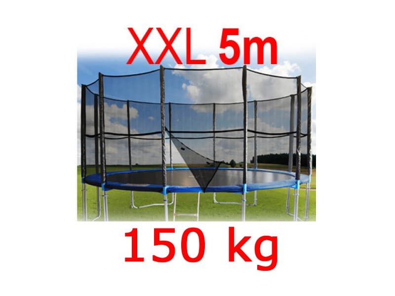 MAXOfit XXL Deluxe Trampolin 5 Meter (Ø 490 cm) inkl. Sikkerhedsnet, Stige og Cover MEGA PACK