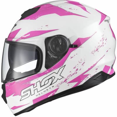 SHOX ALT WHITE PINK SOLVISIR 13855-5503 MC Hjälm