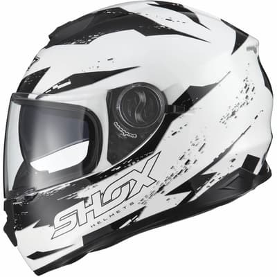 SHOX ALT WHITE BLACK SOLVISIR 13855-5503 MC Hjälm