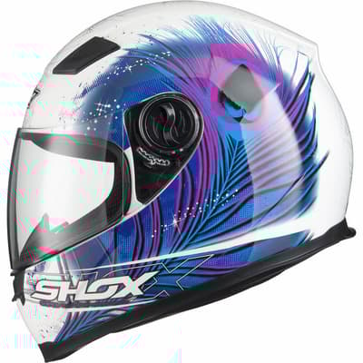 Shox Sniper Peacock Motorcycle BLUEPINK 130970303 MC Hjälm