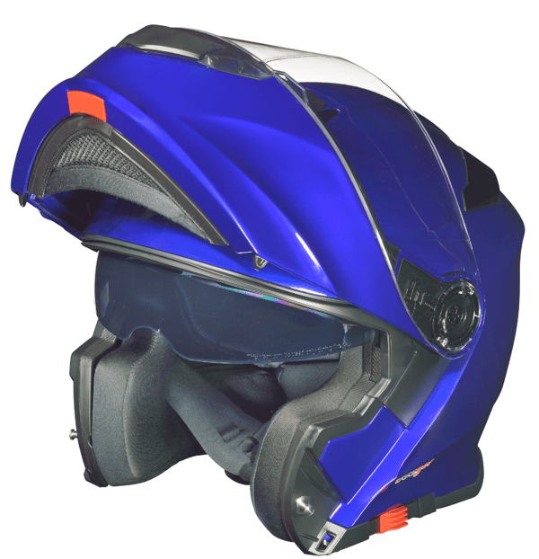 RS-982 DEEP BLUE Oppningsbar SOLVISIR MC HJÄLM