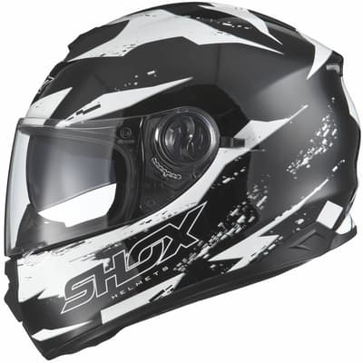 SHOX ALT TRG BLACK WHITE SOLVISIR 13855-5503 MC Hjälm