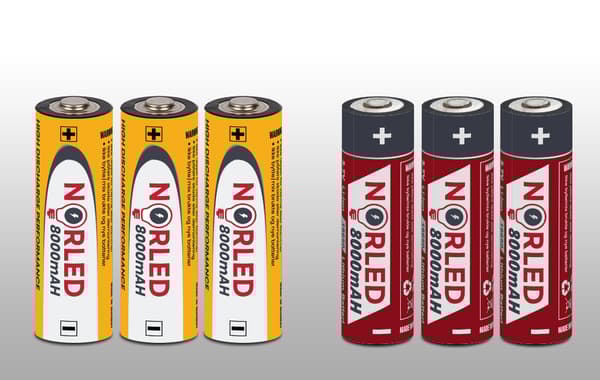 4 stk oppladbare batterier