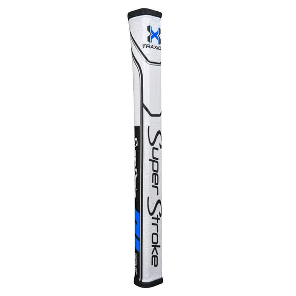 SuperStroke Traxion Pistol GT 1.0 0.580" Black/White/Blue Non-tapered Putter Golf Grips
