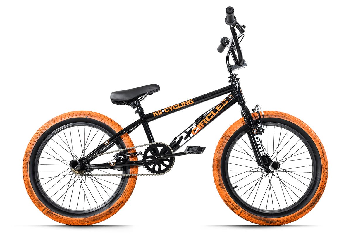 20" Freestyle BMX Bike "CIRCLES" Black-Orange KS Cycling