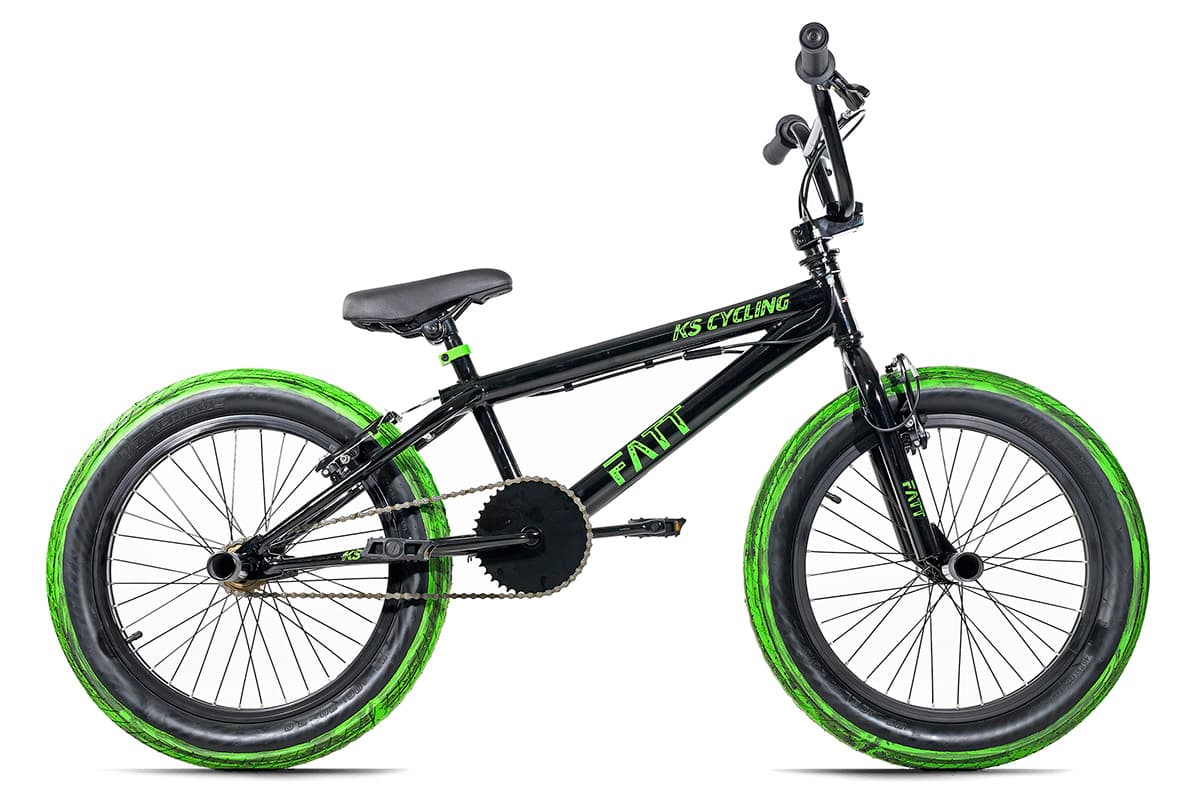 20" Freestyle BMX Bike "FATT" Black-Green KS Cycling