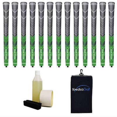 Golf Pride New Decade MultiCompound MCC Plus4 Green Grippipakkaus- 13 grippiä, rubber vice clamp, neste, teippi, pyyhe