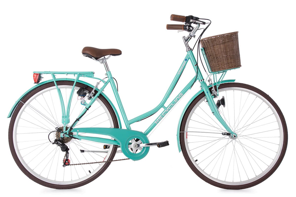 Ladies' Town Bike 28" "STOWAGE" Green With Basket 6 Gears KS Cycling New 119C