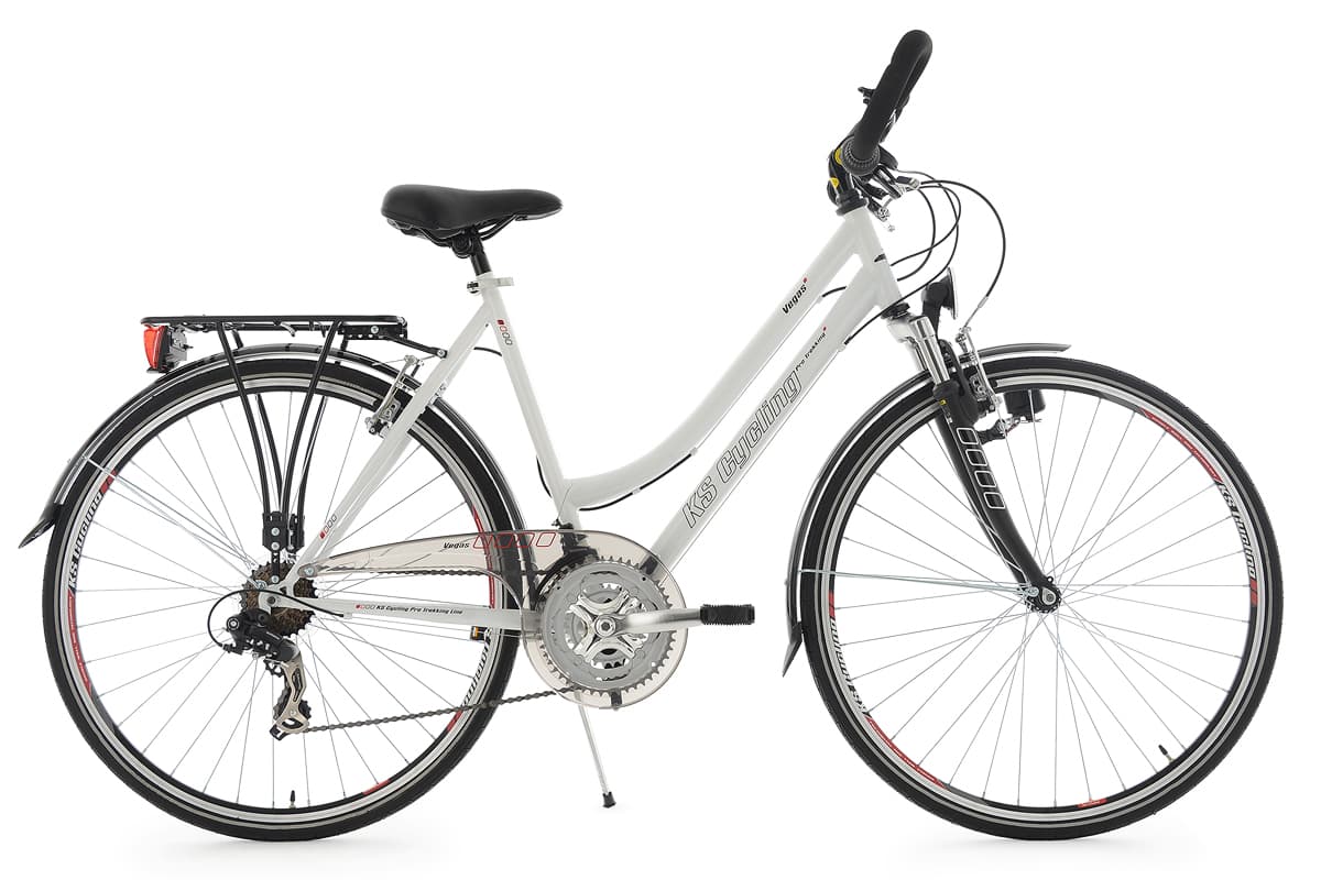 Ladies' Trekking Bike Vegas White 21 Gear KS Cycling