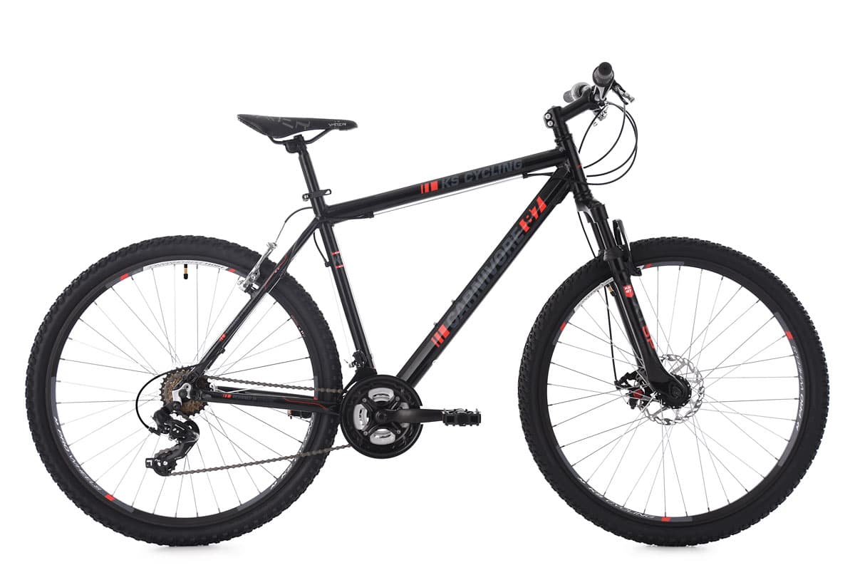 27.5"/650B Hardtail Mountain Bike "CARNIVORE" Black-Red KS Cycling