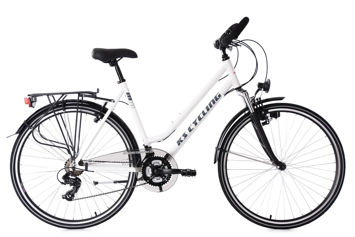 Aluminium Trekking Bike Ladies 28" Metropolis White KS Cycling