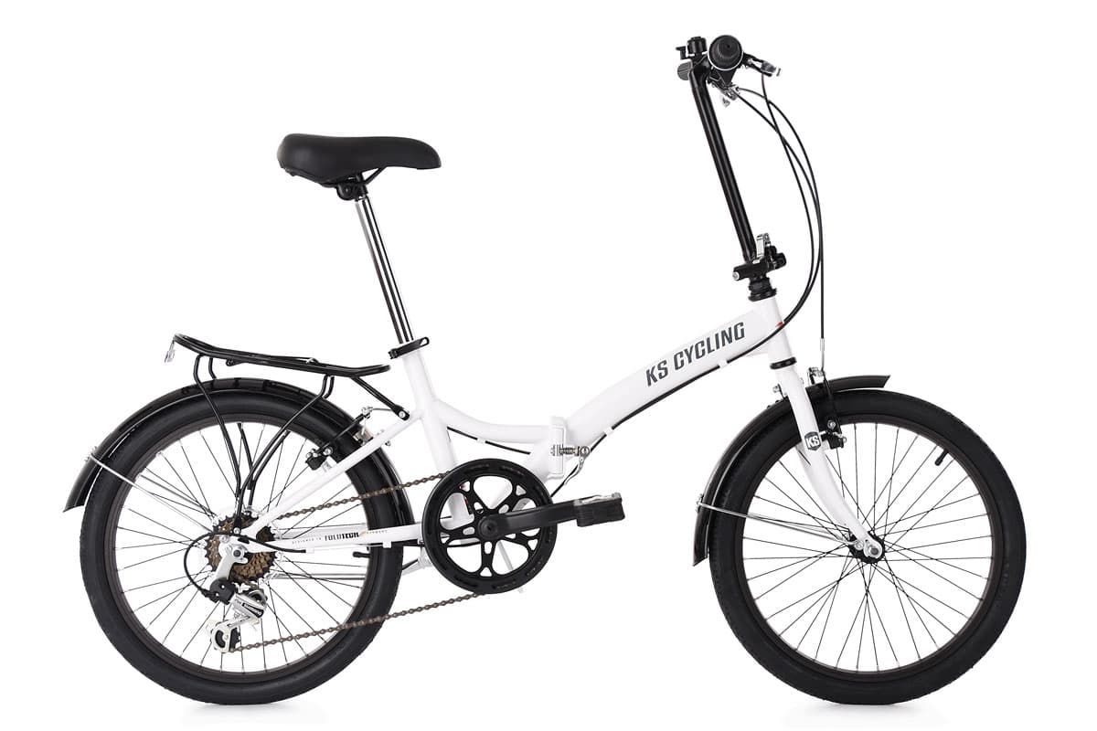 20" Folding Bike Collapsible Bike "Foldtech" White 6 Gear KS Cycling 521C