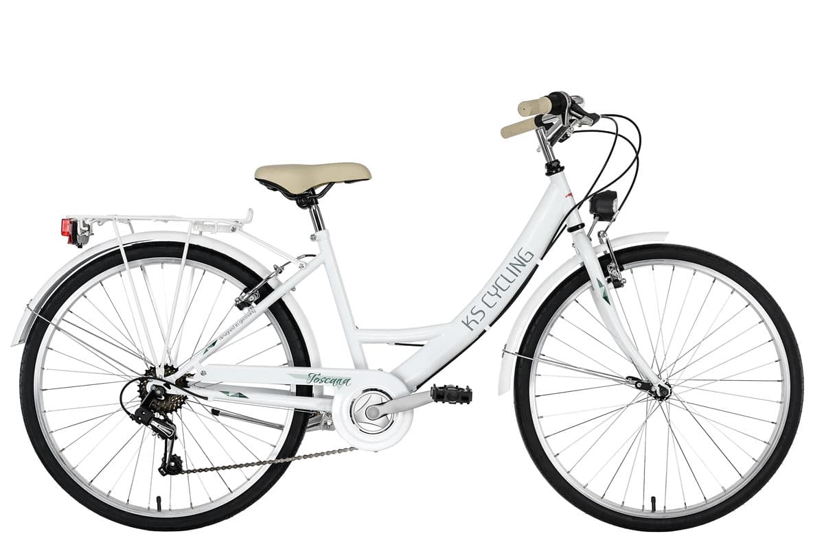 26" Ladies' City Bike "TOSCANA" 6 Gear White KS Cycling