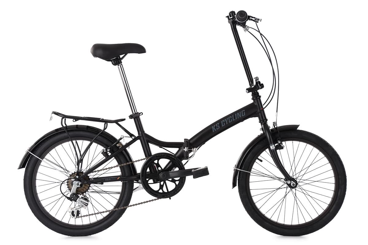 20" Folding Bike Collapsible Bike "Foldtech" Black 6 Gear KS Cycling 520C