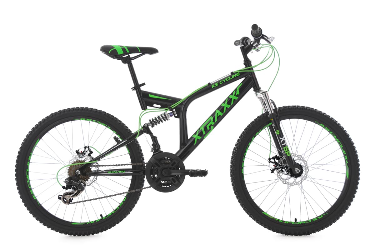 Kids' Mountain Bike 24" Xtraxx Black-Green 21 Gear KS Cycling