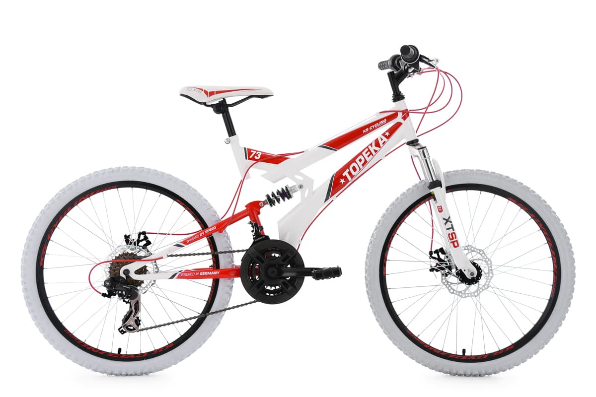 Youth's Bike 24" Topeka White-Red 21 Gears KS Cycling