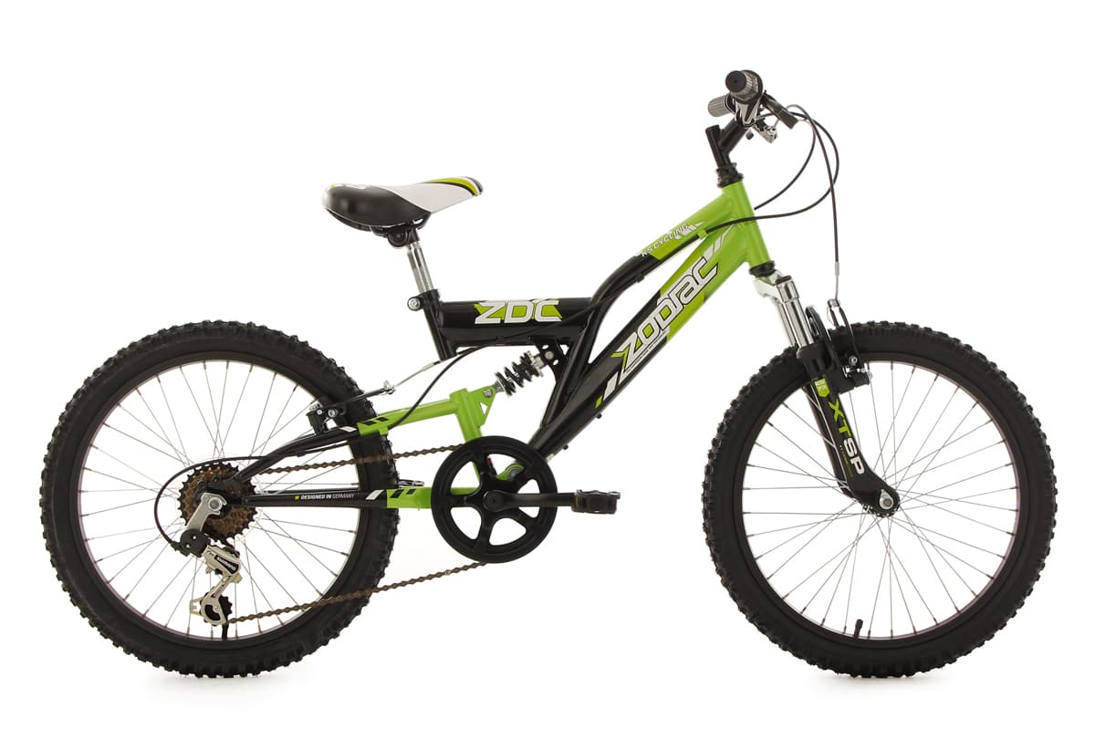 Kid's Full Suspension Mountain Bike 20" Zodiac Green-Black 6 Gear KS Cycling