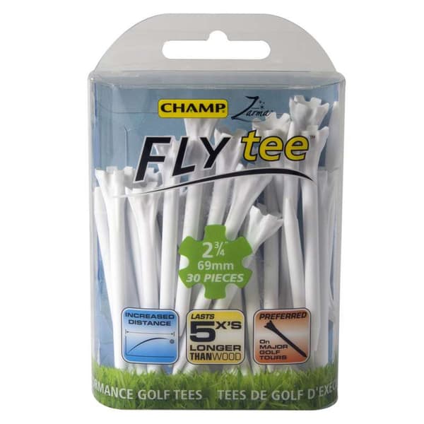 Champ Zarma FLYTee Golf Tees 2 3/4 (70 mm) White-30 Pack
