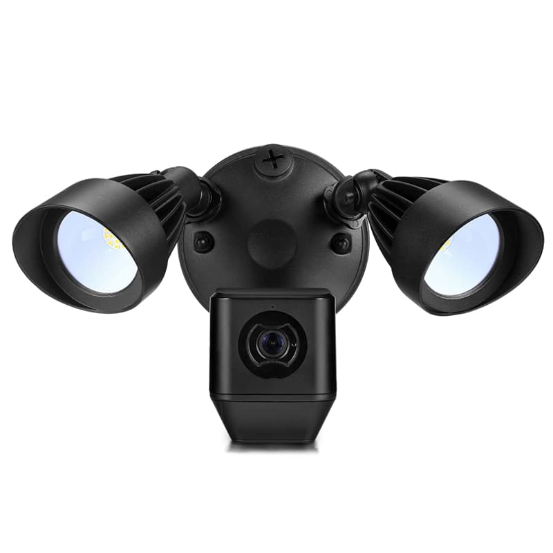Floodlight IP-kamera för utomhusbruk, 1080p, 2x LED-strålkastare, svar