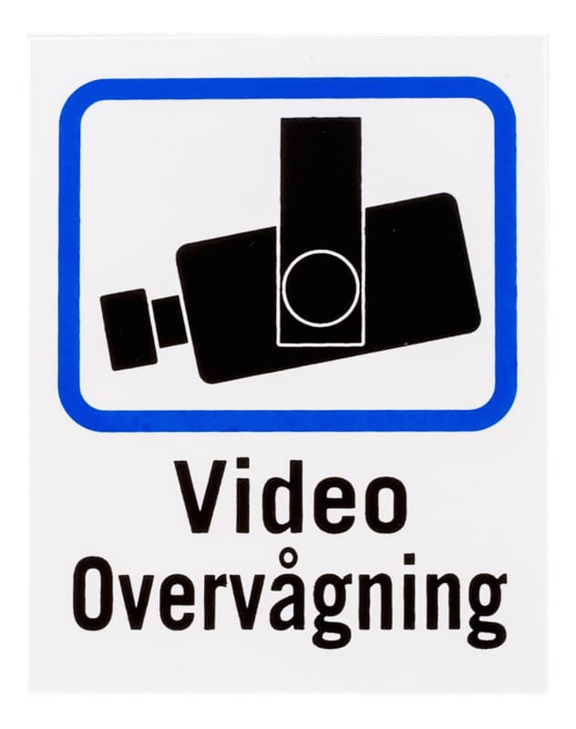 DELTACO Danish TV/Video surveillance sign in plastic, 8x10cm, 2-pack