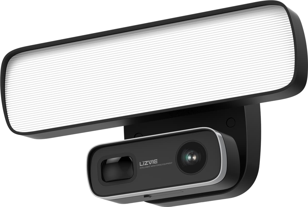 Weatherproof floodlight IP camera, 1080p, LED spotlight, black