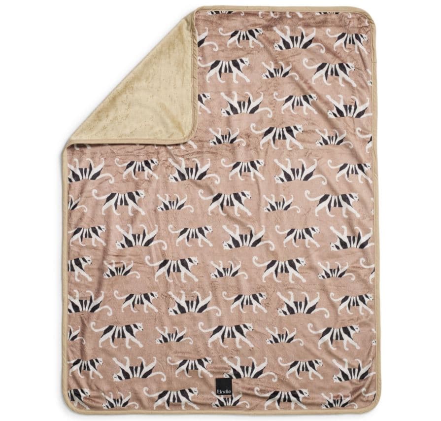 Elodie Details Pearl Velvet Blanket - White Tiger warm sand