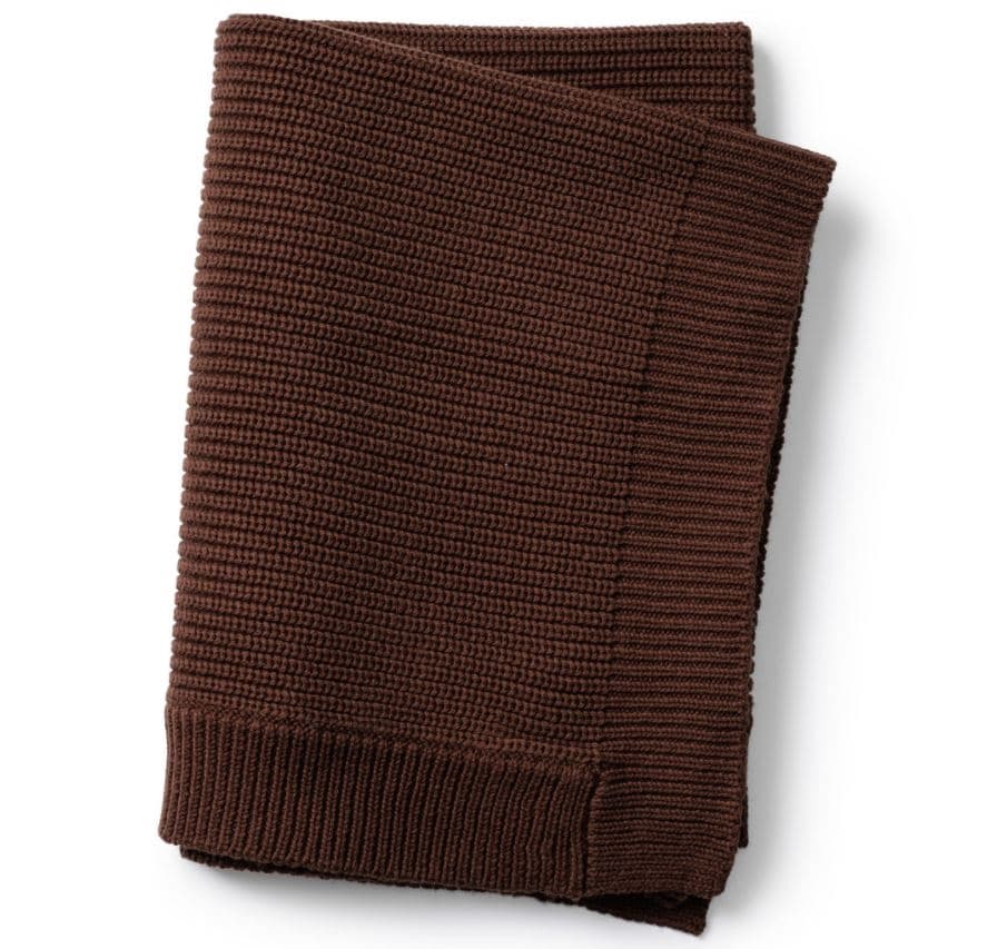 Elodie Details Wool Knitted Blanket- Chocolate