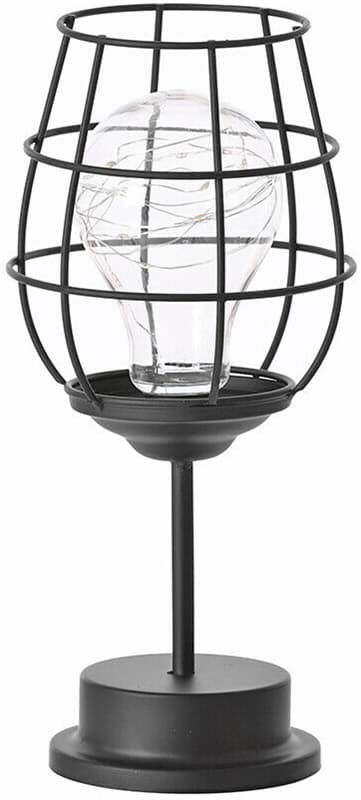 Trådlampa i Järn, Svart