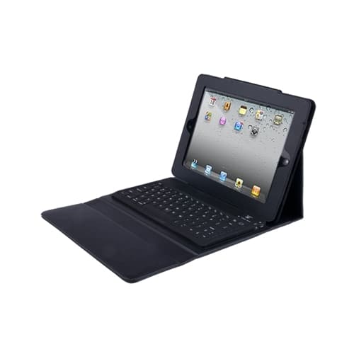 Skyddsväska för iPad/iPad 2/3/4 med tangentbord (Svart)