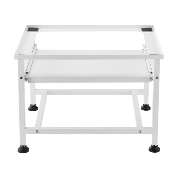 [en.casa]® Tvättmaskinstativ-Förhöjningssockel-med utdragbar hylla-63x54x41cm-pulverlackerat stål-vit-max.belastning:150kg