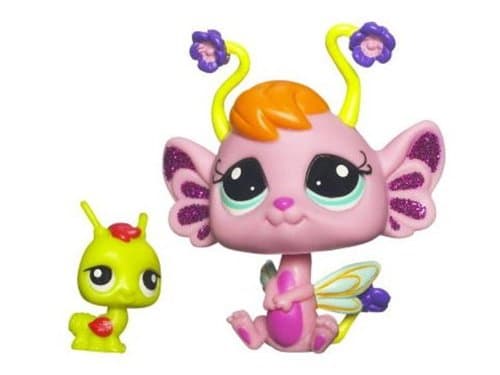 Littlest Pet Shop Fairies Glistening Garden Enchanted Figure Pansy Fairy with Grasshopper