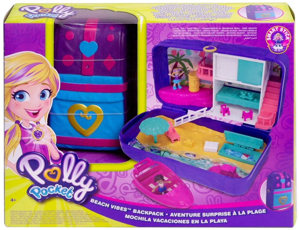 Polly Pocket Hidden Places Beach Vibes Backpack Playset