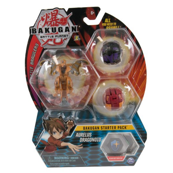 Bakugan Starter Pack 3-Pack,Aurelus Dragonoid