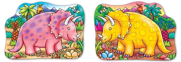Dubbelsidigt pussel Little Triceratops från Orchard Toys