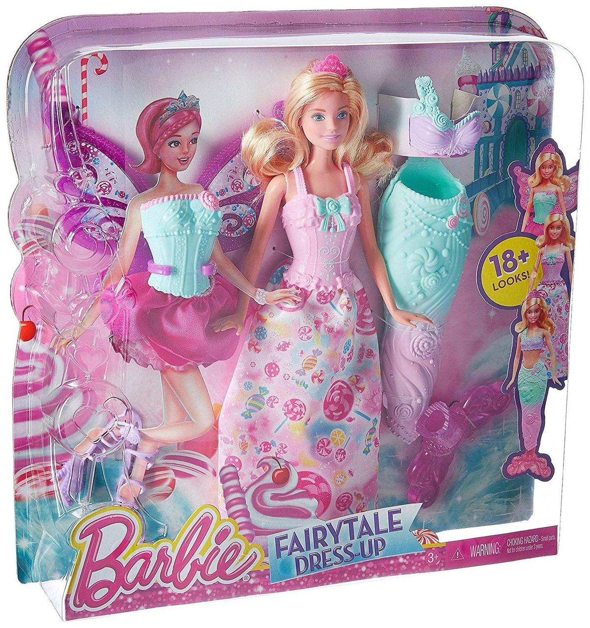 Barbie Fairytale Dress Up Doll with Fairy, Mermaid and Princess Outfits