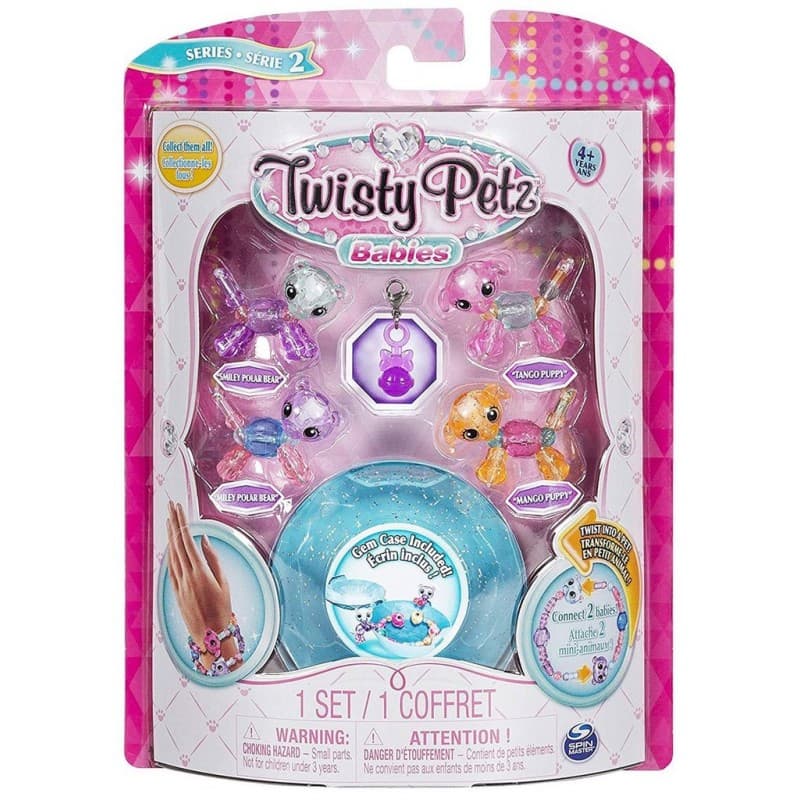 Twisty Petz Babies Collectible Bracelet Set, Polar Bear & Puppies 4-Pack