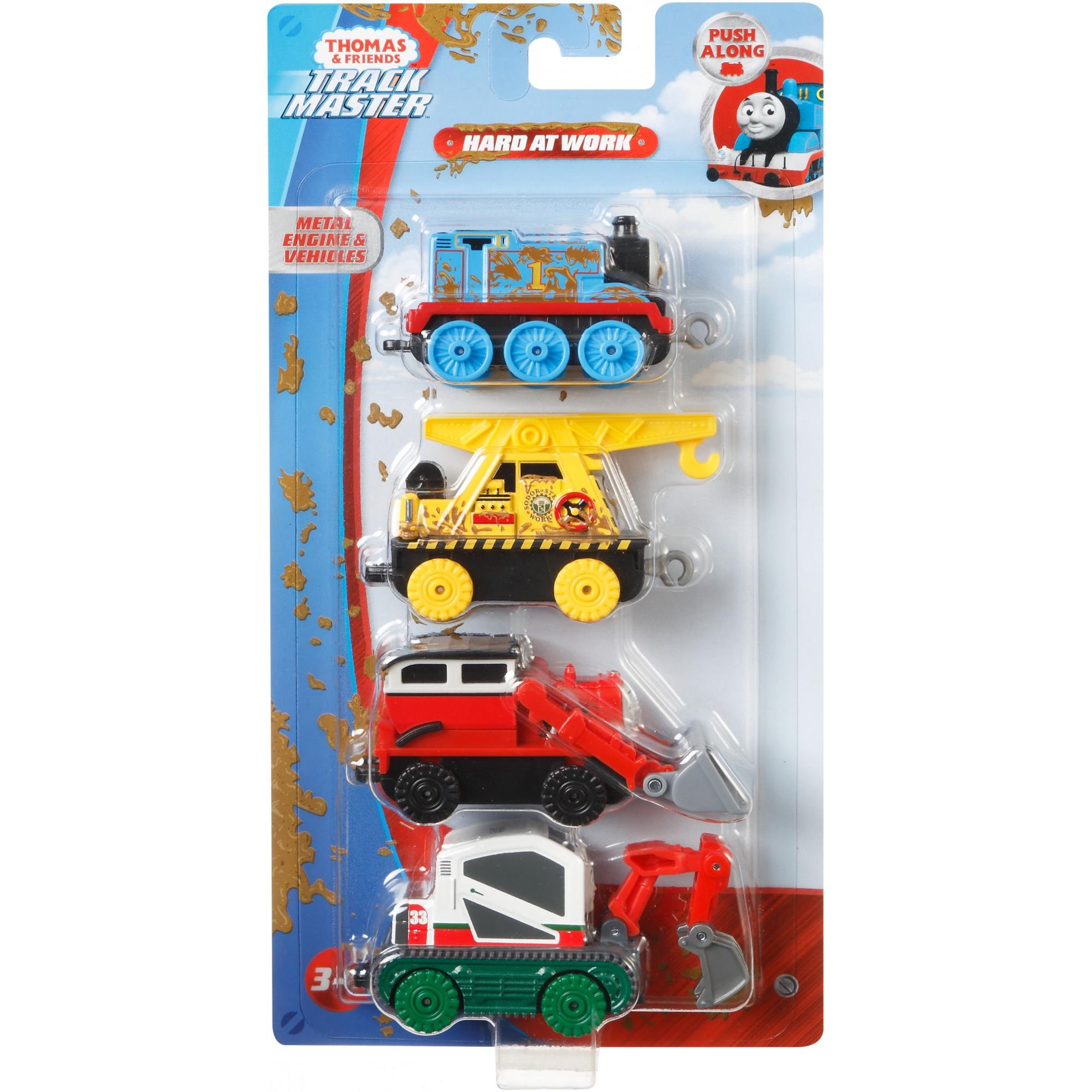 Thomas & Friends TrackMaster Push Along Trains, Hard At Work 4-Pack