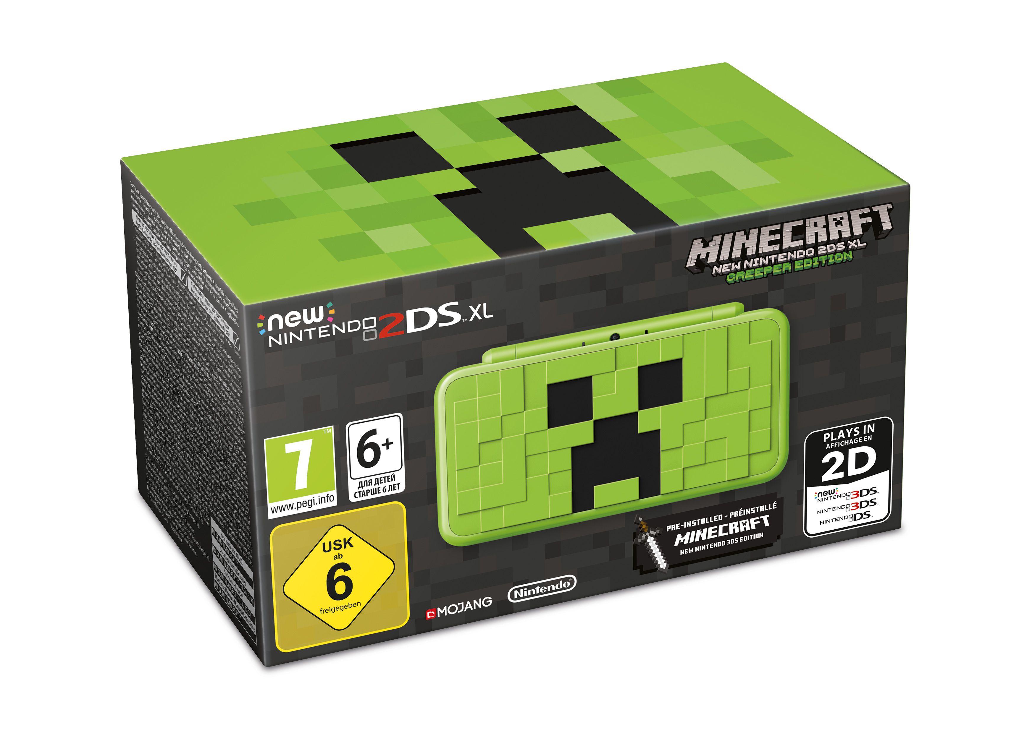 nintendo 2ds xl minecraft creeper edition console