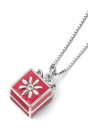 Silver Necklace for children with real diamond - present