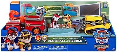 Paw Patrol Mission Paw Rescue Vehicles Marshall & Rubble