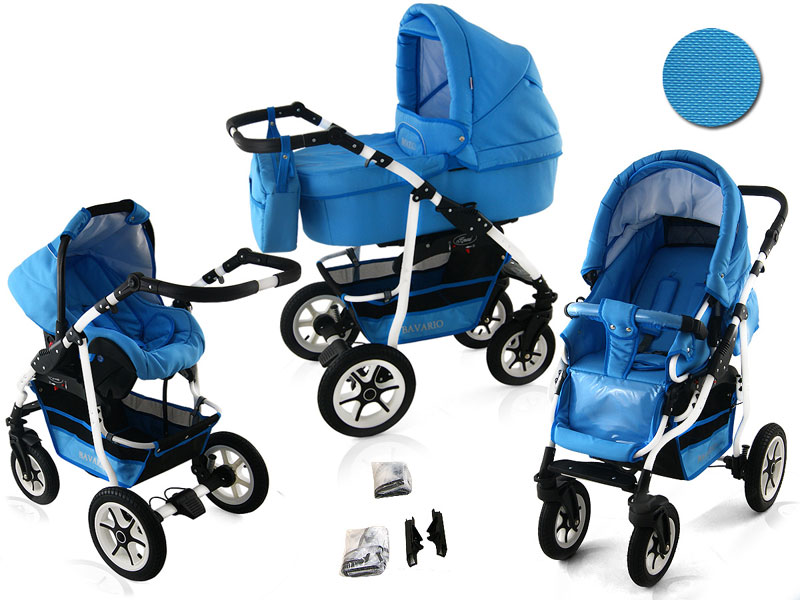 Bavario White Barnvagn - Travel System