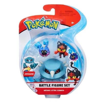 Pokemon Battle Figure Set Metang, Litten & Cosmog