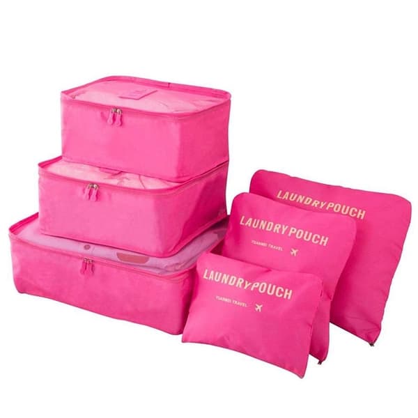 Resekit, Organisering, 6 väskor, Rosa