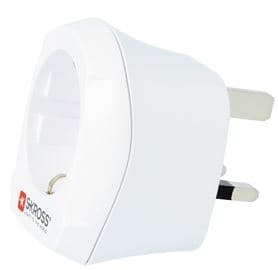 SKROSS Travel adapter, universal to the EU, grounded, white